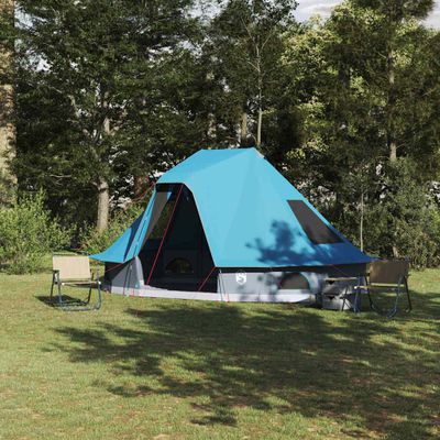 vidaXL Tipi stan so strechou s úložiskom Modrá 466 x 310 x 240 cm taft