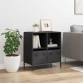 vidaXL Komoda čierna 68x39x73,5 cm oceľ valcovaná za studena