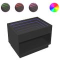 vidaXL Konferenčný stolík s nekonečnými LED čierny 70x50x50 cm