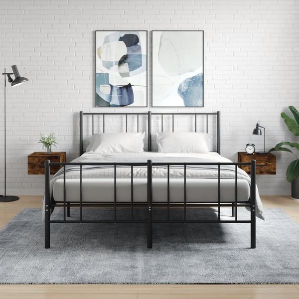 vidaXL Nástenné nočné stolíky 2 ks dymový dub 35x35x20 cm