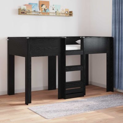 vidaXL Poschodová posteľ pre deti Čierny dub 75 x 190 cm