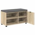 vidaXL Predsieňová lavica s vankúšom Sonoma dub 80 x 38 x 46 cm