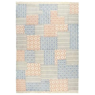 vidaXL Ručne tkaný koberec Kilim bavlna 200x290 cm potlač farebný