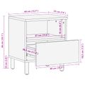 vidaXL Nočný stolík Biela 40 x 33 x 46 cm Masívne mango drevo