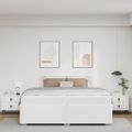 vidaXL Rám postele Biela 200 x 200 cm látka