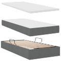 vidaXL Postel s úložným prostorem a matrací Tmavo šedá 90 x 190 cm
