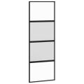 vidaXL Posuvné dvere s kovaním 76x205 cm tvrdené sklo a hliník úzke
