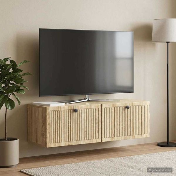 vidaXL Nástenná TV skrinka Dub sonoma 98 x 31 x 30 cm Kompozitné drevo