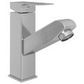 vidaXL Kúpelňová batéria s funkciou vyťahovania, strieborná 157x172 mm