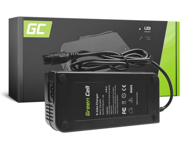 Green Cell ACEBIKE17 nabíjačka pre elektrobicykle 29,4V 4A (3-pin)