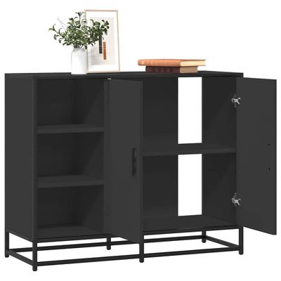 vidaXL Komoda čierna 92x35x76 cm kompozitné drevo