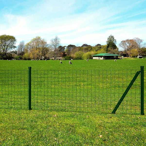 vidaXL Euro plot, oceľ 10x1 m, zelený