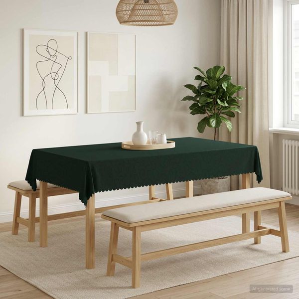 vidaXL Uterák na stôl Obdĺžnikový Tmavozelená 140 x 260 cm