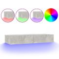 vidaXL TV skrinka s LED svetlami betónová sivá 90 x 35 x 15,4 cm