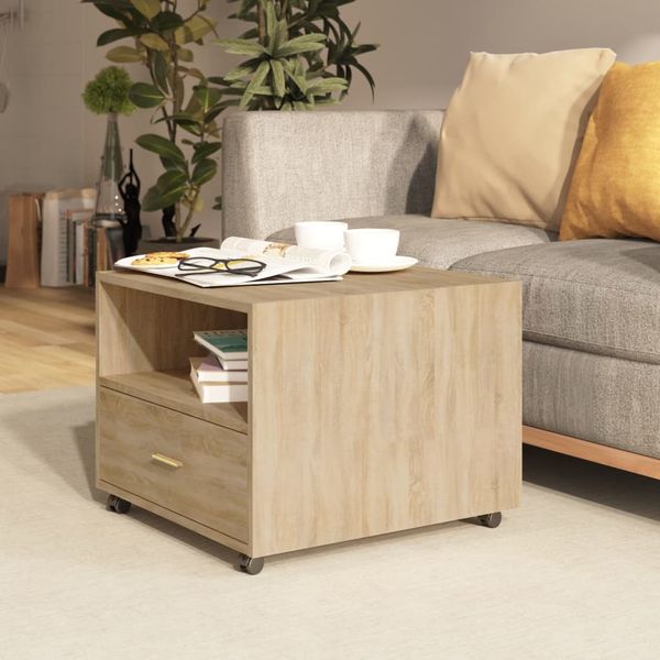 vidaXL Konferenčný stolík dub sonoma 55x55x40 cm kompozitné drevo