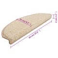 vidaXL Schodové rohože 10 ks 65x21x4 cm krémové, polkruhové, veľké
