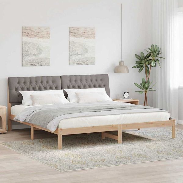 vidaXL Rám postele s čalúneným čelom Hnedá 200 x 200 cm