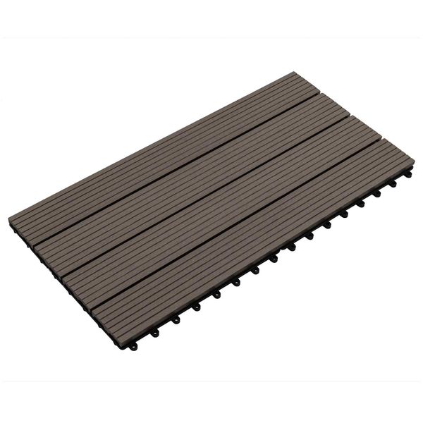 vidaXL Dlažba na terasu 6 pcs Tmavohnedá 60 x 30 cm drevoplast