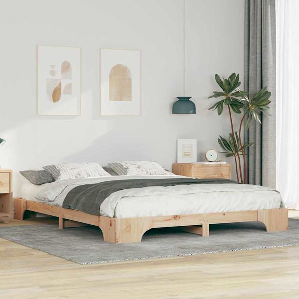 vidaXL Rám postele Hnedá 160 x 210 cm Masívne borovicové drevo