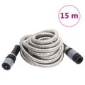 vidaXL Záhradná hadica s tryskou, strieborná 0,6" 15 m, oceľ