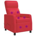 vidaXL Masážne relaxačné kreslo Červená Umelá koža