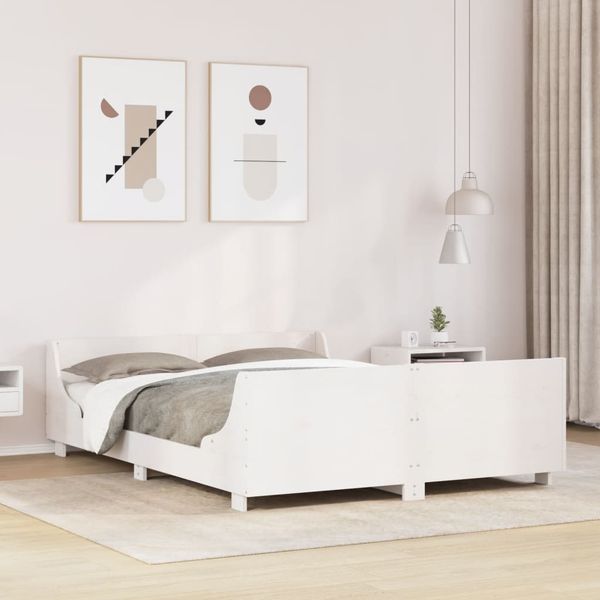 vidaXL Posteľ s matracom biela 120x200 cm borovicový masív