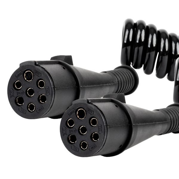 Špirálový kábel TIR 2x 7 PIN typ N 5m 24V AMIO-04380