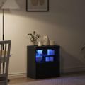 vidaXL LED komoda Čierna 60,5 x 37 x 67 cm Kompozitné drevo
