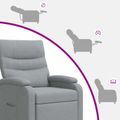vidaXL Masážne relaxačné kreslo Svetlosivá Látka