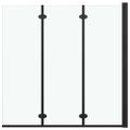 vidaXL Skladací sprchový kút 3 panely 130x138 cm ESG čierny