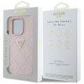 Puzdro Guess Hardcase PU s lisovaným vzorom a kovovým trojuholníkom 4G pre iPhone 16 Pro Max 6,9" ružové
