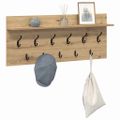 vidaXL Vešiak na stenu Nástenná montáž Remeselný dub 100 x 40 x 12 cm