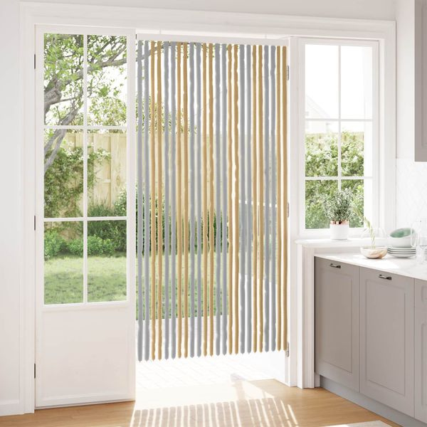 vidaXL Záves proti hmyzu z chenille Šedá a béžová 100 x 200 cm 100% PP