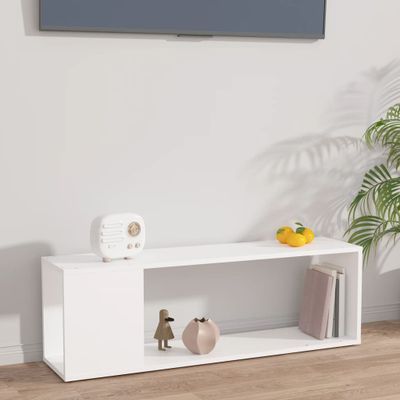 vidaXL TV skrinka, biela 100x24x32 cm, kompozitné drevo