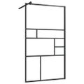 vidaXL Sprchová zástena z priehľadného ESG skla 90x195 cm čierna