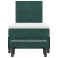 vidaXL Posteľ s pružinovým rámom Tmavozelená 200 x 90 cm Zamat