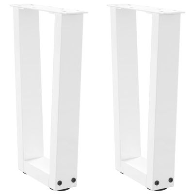 vidaXL Nohy konferenčného stolíka v tvare V, 2 ks, biele, 38 x (42-43,3) cm, oceľové