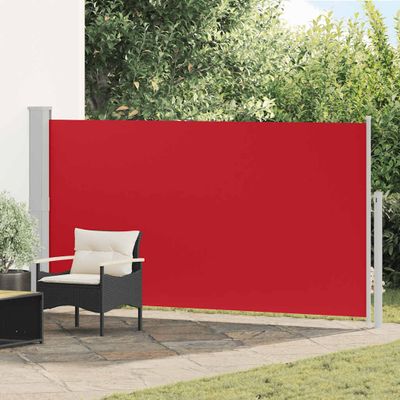 vidaXL Zaťahovacia bočná markíza na terasu 170x300 cm, červená