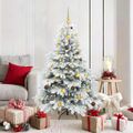 vidaXL Umelý vianočný stromček s 150 LED-i Biela 150 cm PE a PVC