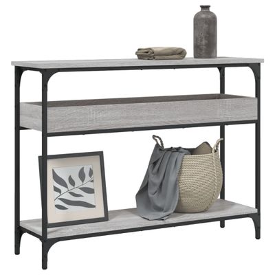 vidaXL Konzolový stolík s policou sivý sonoma 100x29x75 cm komp. drevo
