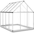 vidaXL Skleník so základovým rámom strieborný 224x169x202 cm hliník