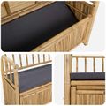 vidaXL Záhradná úložná lavica 110 x 47 x 80 cm Bambus Prírodná
