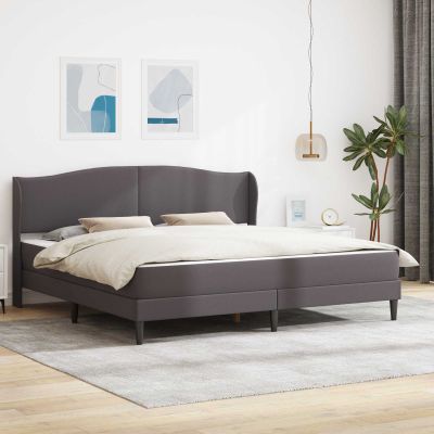 vidaXL Rám postele s čelnou doskou Sivá 180 x 200 cm Umelá koža