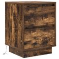 vidaXL Nočné skrinky s LED osvetlením 2 ks Dub dymový 38x34x50 cm