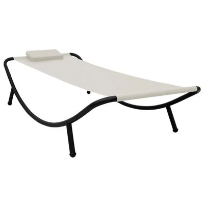 vidaXL Záhradná posteľ krémová 200x90 cm oceľová