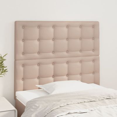 vidaXL Čelo postele Cappuccino 80x5x118/128 cm umelá koža
