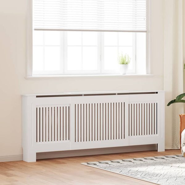 vidaXL Kryt radiátora 2 pcs Biela 205 x 20,5 x 81,5cm Kompozitné drevo