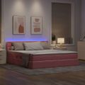 vidaXL LED úložná posteľ s matracom Ružová 180 x 200 cm Zamat