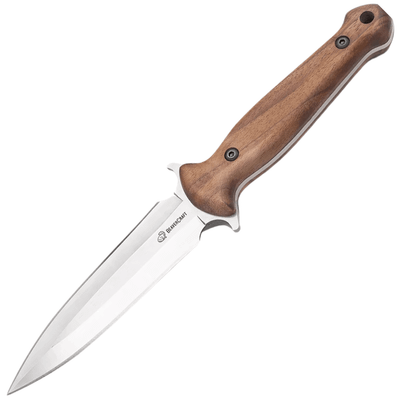 Beavercraft TLK2 Tactical Knife taktický nôž/dýka 14 cm, orechové drevo, kožené puzdro