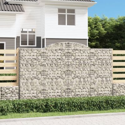 vidaXL Oblúkové gabiónové koše 8ks 300x30x180/200cm pozinkované železo